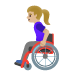 woman in manual wheelchair, medium-light skin tone